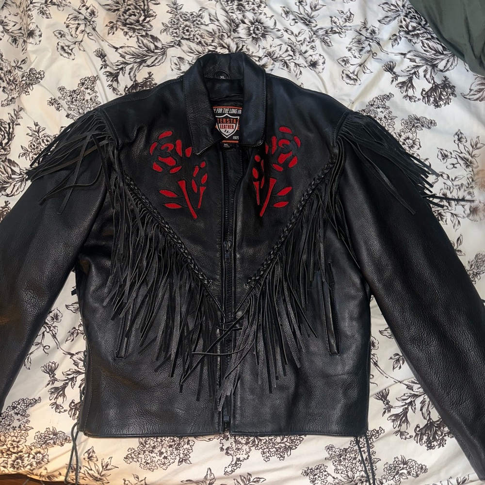Brand New Black Leather Vintage Motorcycle Jacket